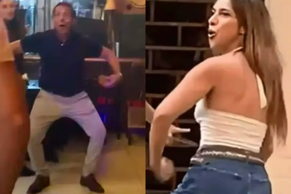 Mariano Páez, pai da argentina acusada de racismo no RJ, foi flagrado fazendo gestos de macaco, mesmo ato que levou a filha à prisão no Brasil