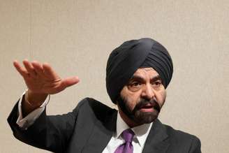 Presidente do Banco Mundial, Ajay Banga, durante entrevista à Reuters
4 de fevereiro de 2026 REUTERS/Akhtar Soomro