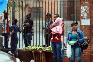 Haitianos em São Paulo.