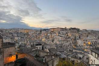 Vista aérea de Matera, no sul da Itália