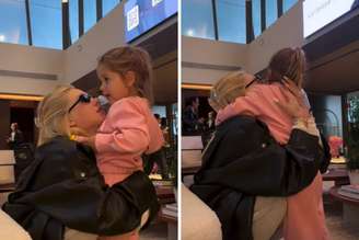 Virginia se despedindo de uma das filhas