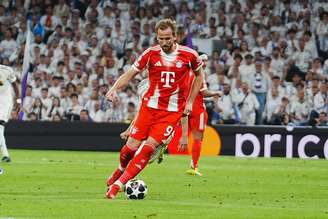 Harry Kane (Bayern de Munique) durante jogo contra o Real Madrid, no dia 07.04.2026. 