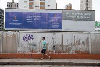 Obra da futura estação Perdizes, na zona oeste de São Paulo, em maio de 2024.
