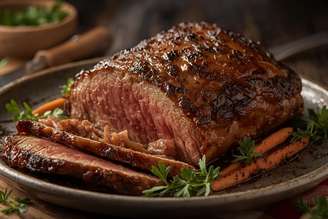 Carne assada suculenta ao forno