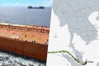 Imagem | Departamento de Defesa, MarineTraffic, Sentinel 1/Agência Espacial Europeia