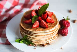 Panquecas com morango