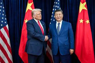Donald Trump e Xi Jinping durante o último encontro entre os dois, em outubro do ano passado