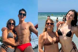 Bella Longuinho com a mãe antes e depois da transição