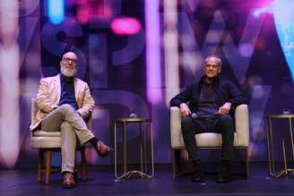 Adam Frank e Marcelo Gleiser na abertura do SPIW