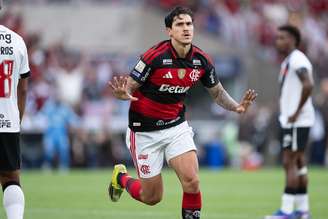 Pedro (Flamengo) celebrando seu gol contra o Vasco, no dia 03.05.2026. 