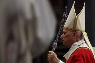 O Papa Leão XIV preside a missa fúnebre do Cardeal Emil Paul Tscherrig na Basílica de São Pedro, no Vaticano, em 15 de maio de 2026. REUTERS/Guglielmo Mangiapane/Foto de arquivo