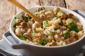 Quinoa com cogumelo