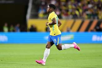 Endrick durante o amistoso entre Brasil e Croácia, em 2026, o último antes da convocação 