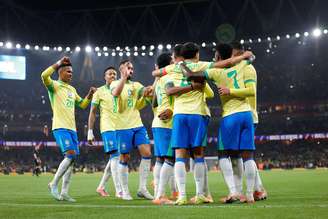 Jogadores da Seleção Brasileira no duelo contra o Senegal 