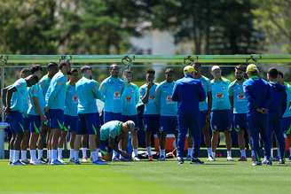 Jogadores da Seleção Brasileira na Granja Comary