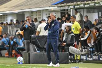 Técnico do San Lorenzo em partida contra o Santos