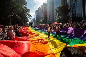 A Parada do Orgulho na Avenida Paulista, em junho de 2024