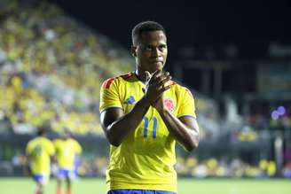 Jhon Arias pela Seleção Colombiana (Photo by Leonardo Fernandez/Getty Images)