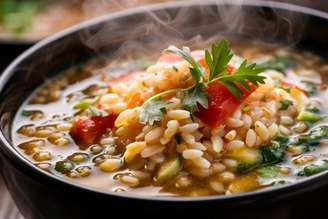 Sopa de cevada com legumes