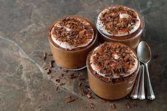 mousse de chocolate com café.