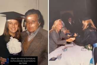 Ticiane e seu pai | Ticiane recebendo canudo de sua mãe