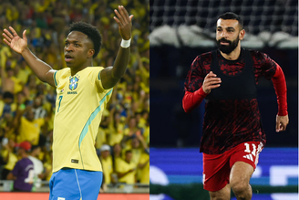 Vinícius Jr, do Brasil, e Mohamed Salah, do Egito