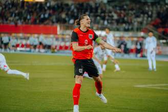 Marcel Sabitzer (Áustria) durante jogo contra a Tunísia, no dia 01.06.2026. 