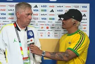 Carlo Ancelotti em entrevista a Chico Moedas, da CazéTV 