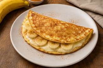 Crepioca de banana com queijo.