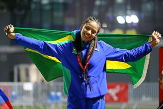 Hakelly Silva, ouro nos 100 m no Ibero Sub-20 (Foto: Germán Falcón/Divulgação)