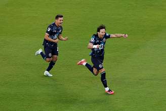 Matías Galarza comemora gol contra a Turquia