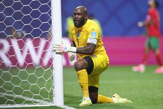 Johny Placide, goleiro do Haiti, durante partida contra Marrocos pela última rodada do grupo C da Copa do Mundo 