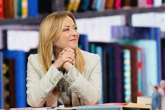 Giorgia Meloni em entrevista na televisão italiana