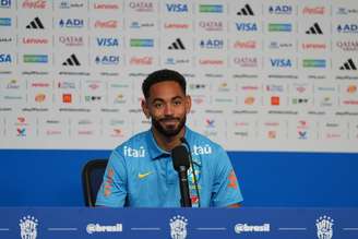 Matheus Cunha em entrevista coletiva pela Seleção Brasileira 