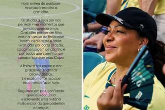 Mãe de Endrick, Cíntia Ramos, faz postagem após derrota do Brasil