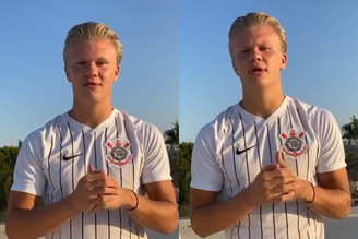 Brasileiros resgatam post antigo de Haaland com camisa do Corinthians: 'Bom reserva para o Yuri Alberto'