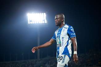 Enner Valencia durante partida pelo Pachuca, contra o Pumas UNAM, pelo Torneo Clausura da Liga MX - 