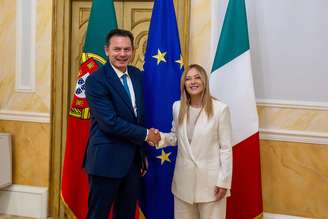 Meloni recebeu Montenegro no Palácio Chigi