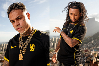 Com astros do funk e rap carioca, como MC Cabelinho e MD Chefe, Chelsea lança nova camisa em campanha no RJ; veja as fotos