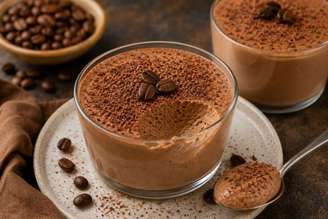 mousse de cappuccino saudável.