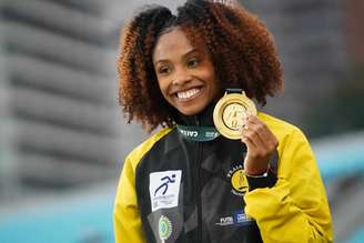 Vitória Sena, campeã dos 100m com barreiras (Foto: Fernanda Paradizo)