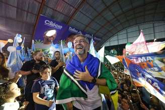 O governador do Amapá Clécio Luís (União Brasil) durante convenção estadual que oficializou sua candidatura