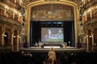Interior do Teatro Amazonas, em Manaus, reconhecido como Patrimônio Mundial da Unesco