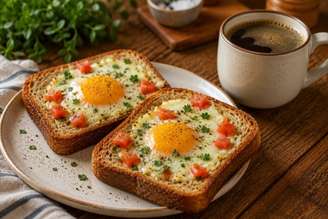 pão com ovo na airfryer.