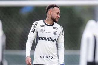 Neymar em ação durante treino do Santos (Foto: Raul Baretta/ Santos FC)