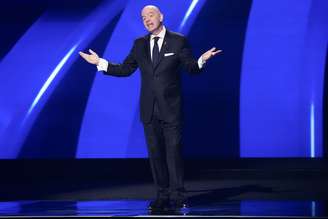 Gianni Infantino, presidente da FIFA, durante sorteio dos grupos para a Copa do Mundo de 2026, em dezembro de 2025 - 