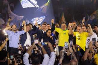Marcos Pereira, presidente do Republicanos, na convenção em São Paulo que oficializou a candidatura à reeleição de Tarcísio