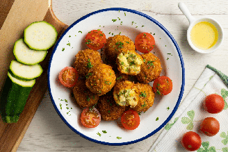 Falafel de grão-de-bico com abobrinha