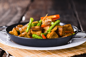 Legumes assados com tofu