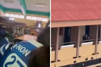 Estudantes se escondem em sala de aula | Aluno corre pelas dependências da escola